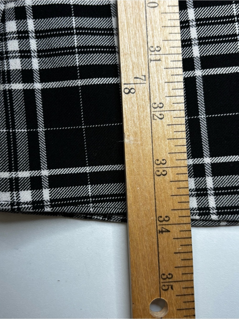 Alice + Olivia Jem Plaid Ruffle Bell Sleeve Shirt Dress Black White Size M - Picture 12 of 13